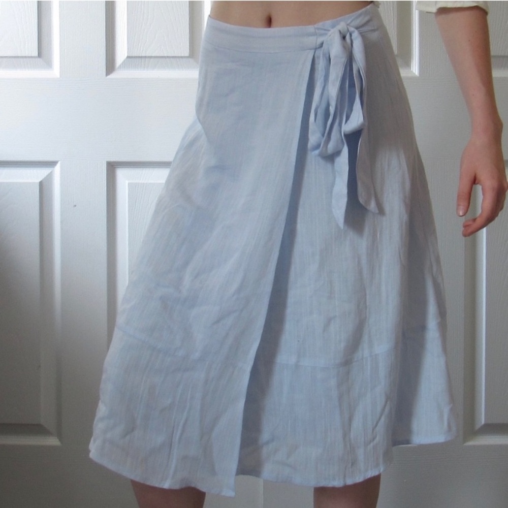 Anthropologie Stelen Midi Faux Wrap Skirt